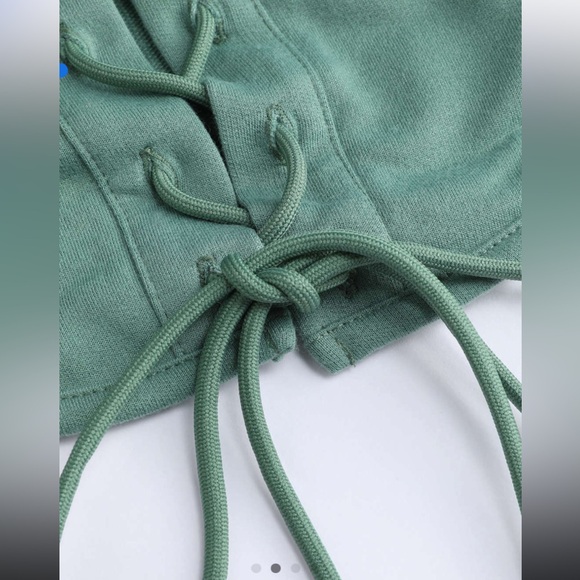 🌿 Cider - Mint Green Corset Lace Up Hoodie 🌿 NEW, never worn! ✨ Medium/Large - Picture 3 of 9